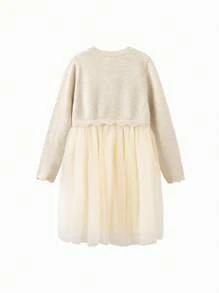 Balabala Tween Girl Knitted Fabricdress - Khaki - View 5