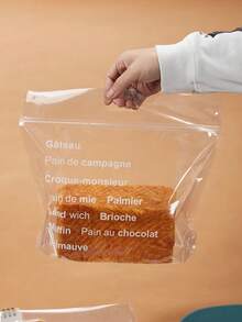 10入組白色面包拉鍊袋,自粘糕點袋,透明塑料袋,適用於烘焙,糕點,烤食品,非常適用於家庭廚房,麵包店,咖啡廳和餐廳外賣