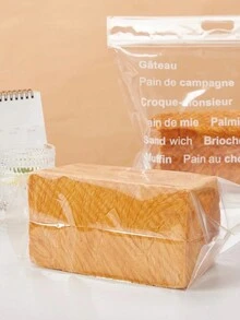 10入組白色面包拉鍊袋,自粘糕點袋,透明塑料袋,適用於烘焙,糕點,烤食品,非常適用於家庭廚房,麵包店,咖啡廳和餐廳外賣