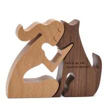 手工製作的狗失去紀念禮物 - 狗喪親慰問禮物,狗雕像紀念禮物,寵物慰問禮物,坐著的女人和狗,坐著的男人和狗 - 米色 - 查看 1