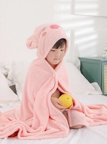 1件珊瑚绒柔软吸水不掉毛连帽可爱卡通可穿戴斗篷/披风，70*140厘米珊瑚绒泳衣/浴巾浴袍 或 1件超大号90*150厘米珊瑚绒泳衣/浴巾浴袍