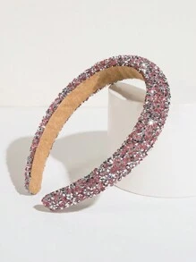 1 chiếc băng đô cài tóc dự tiệc đính đá lấp lánh và ngọc trai giả dành cho nữ tuổi teen, kiểu vương miện hoàng gia, băng đô cài tóc, phụ kiện tóc, phụ kiện đội đầu. - Hồng - Xem 5