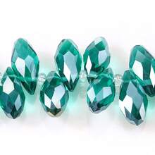 50入組/套鍍層掉落形玻璃水晶珠,帶水平孔,多色多角剔透珠子,適用於手鍊和項鍊diy,尺寸包括5x7mm 6x12mm 8x13mm - 彩色 - 查看 57