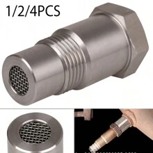 Car Modification Sensor Accessories Filtered Oxygen Sensor Adapter Extension Joint Stainless Steel Filter Joint Threaded Joint Modification Parts - Silver - View 1