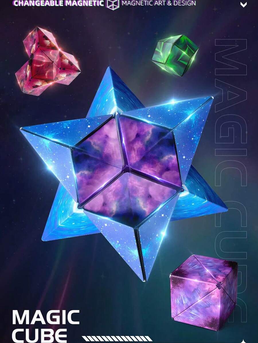 1 Pieza 3d Geométrico Cubo De Rompecabezas Magnético Para La Liberación De Estrés