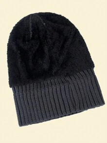 URGENTMAN 1pc Men's Thickened Knitted Hat - Grey - View 3