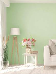 1入組加厚復古酪梨綠啞光紋理自粘可拆卸壁紙,耐水性,適用於電器,家具,家居裝飾,房間背景,廚房,裝修,壁紙,壁貼 - 綠色 - 查看 2