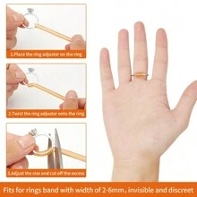Ring Size Adjuster, Invisible Ring Sizer, Tightener, Reducer, Guard, Transparent Resizer Tool For Loose Rings - Gold - View 5