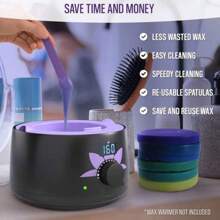 Tazón de silicona a juego para derretir cera, tazón interior de silicona resistente al calor para derretir bolitas de cera, (Morado) viene con 1 rasqueta de silicona, tazón calentador de cera de silicona fácil de limpiar, tazón de silicona para derretir cera - Morado - Ver 3