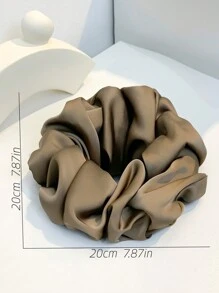 1 件女士黑色双面仿丝高端超大发圈，送给好朋友的优雅礼物 - 咖啡棕 - 查看 4