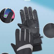 Damen Skihandschuhe für den Winter, winddicht, wasserdicht, verstärkt, warm, touchscreen-fähig, geeignet für Skifahren, Motorradfahren, Snowboarden, Outdoor-Sport, Reitausrüstung, schwarze Thermohandschuhe, Winterhandschuhe, Handwärmer, Schneehandschuhe