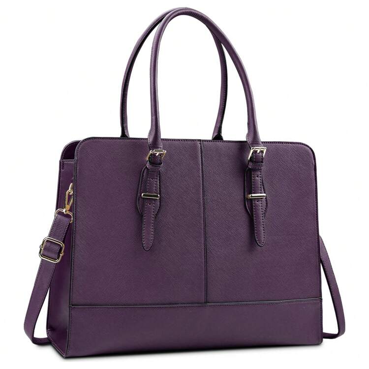 Laptop Bag For Women Leather Work 15.6 Inch Laptop For Computer Bag Waterproof Business Office Professional Large Capacity Handbag Shoulder Bag SHEIN