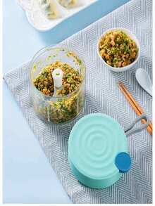 手動迷你大蒜搗碎機,大蒜搗碎器,可用於剁碎蒜頭,攪拌切碎的大蒜絲,家用蒜絲剪 - 藍色 - 查看 2