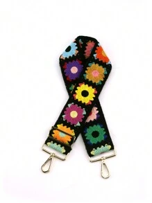 Creative Vintage Flower Pattern Bag Strap Diy Accessory - Black - View 1