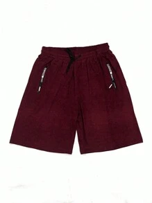 Men Shorts - 酒紅色 - 查看 1
