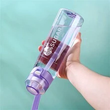 1pc Creative 0 Sugar 0 Calorie Scented Water Bottle With Straw And Bounce Lid, Portable Sports Bottle Drinking Tool