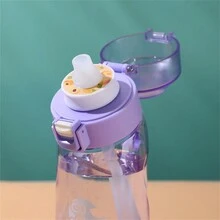 1pc Creative 0 Sugar 0 Calorie Scented Water Bottle With Straw And Bounce Lid, Portable Sports Bottle Drinking Tool