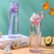 1pc Creative 0 Sugar 0 Calorie Scented Water Bottle With Straw And Bounce Lid, Portable Sports Bottle Drinking Tool