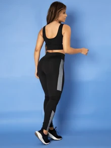 Kit 2 Women's Fitness Gym Set Top 3D Sports Pants Tarelles - trắng - Xem 4
