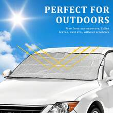 Foldable Winter Car Windshield Snow Cover Sun Shade Protector Ice Frost Guard - Silver - View 3