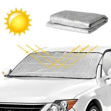 Foldable Winter Car Windshield Snow Cover Sun Shade Protector Ice Frost Guard - Silver - View 1