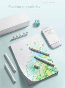 5入組/套馬卡龍色彩隨機高亮筆,輕墨量,大容量筆記,護眼,附霧面收納盒,雙頭彩色筆,適用於長期使用,文具 - 彩色 - 查看 9