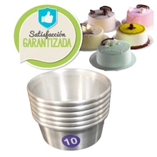 Set de 6 Moldes de 10cm para Mini Pastel o Chocoflan Individual de Aluminio - Gris - Ver 3