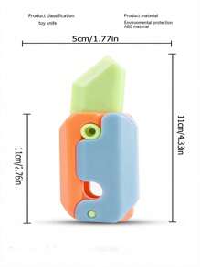 1入重力不受限的胡蘿蔔形狀玩具刀,夜燈,3d印刷,發光塑料胡蘿蔔刀,減壓 - 彩色 - 查看 1