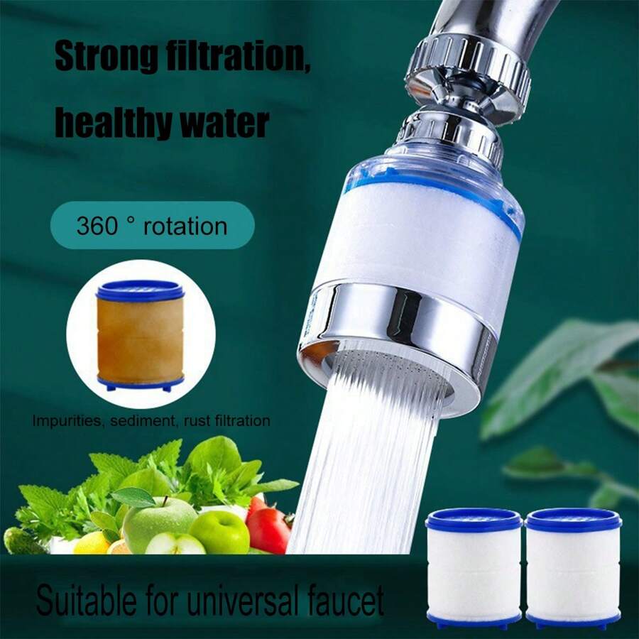 1pc Kitchen Faucet Filter Nozzle Splashproof Sprinkler Extension Wand Water Saver Filter - Silver - View 1