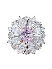 煙火paparacha戒指,新品上市,女孩925純銀粉紅鑽石戒指 - 粉色 - 查看 3