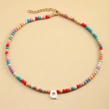 Magic Fish Vòng cổ trang trí chữ màu ngẫu nhiên Trang trí vòng cổ đính cườm - Nhiều màu - Xem 21