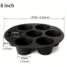 1pc-Black  Baking Cup For Air Fryer - Black - View 3