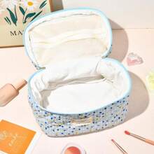 2pcs Coquette Makeup Bag Coquette Aesthetic Cosmetic Bag Large Travel Makeup Organizer Cute Pouch Cotto Kawaii Toiletry Bag - Màu xanh nhạt - Xem 5