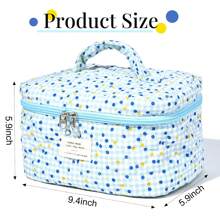 2pcs Coquette Makeup Bag Coquette Aesthetic Cosmetic Bag Large Travel Makeup Organizer Cute Pouch Cotto Kawaii Toiletry Bag - Màu xanh nhạt - Xem 3
