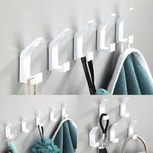 1pc Or 5pcs Space Aluminium No-Drill Creative Hook, Universal Hat Clothes Robe Hook For Bathroom Bedroom Kitchen Entrance - Multicolor - View 3