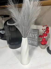 1個白色塑料花瓶,防摔落,可用於起居室、陽台、化妝檯裝飾,進行水栽花佈置 - 白色 - 查看 3