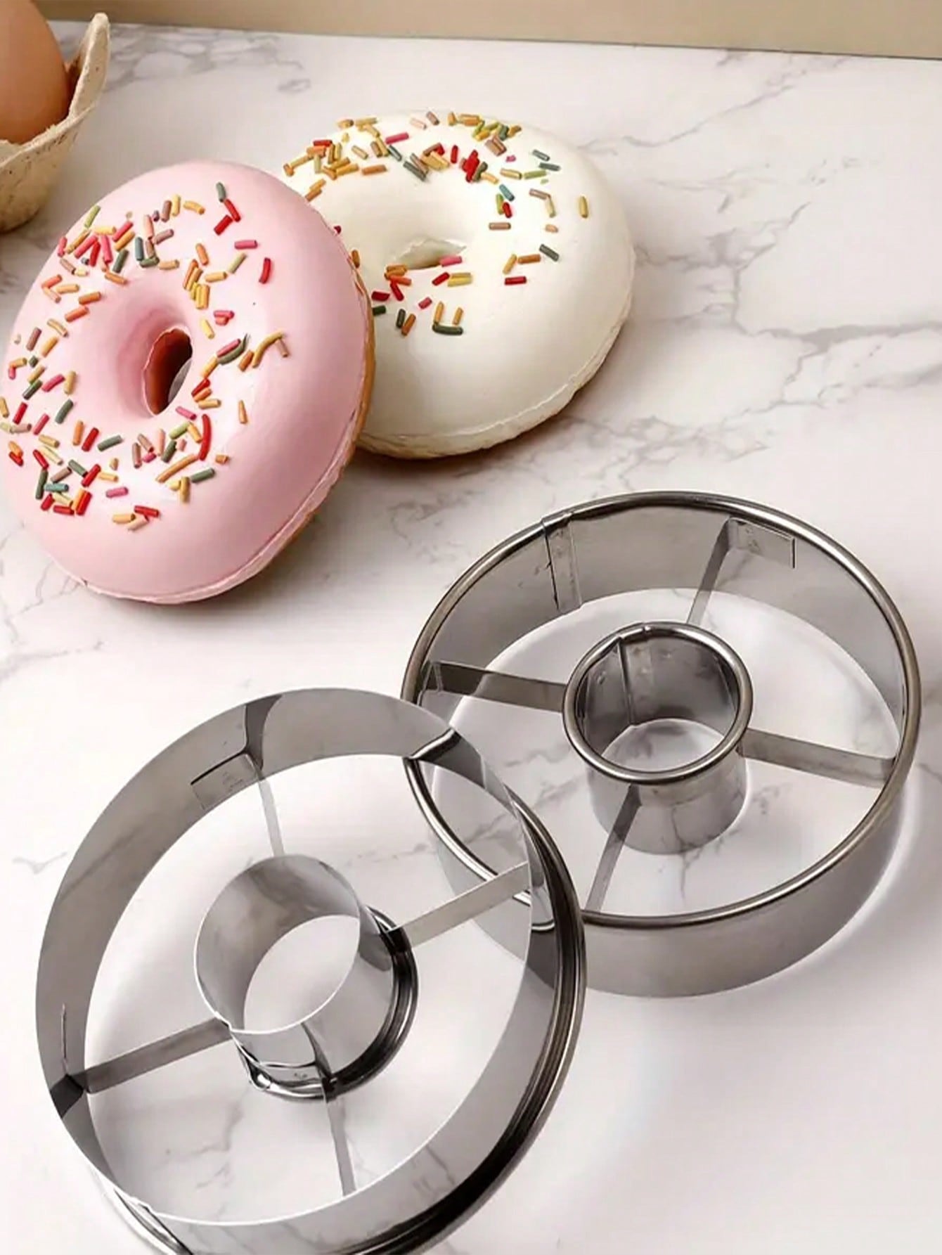 قالب دونات ستانلس ستيل صلب 1قطعة - مثالي للدونات ا...
