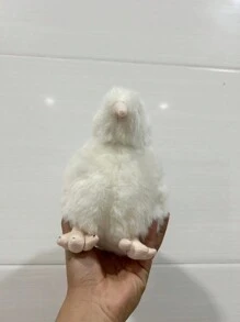1只凱亞鳥毛絨玩具,填充的凱奇動物娃娃,超級柔軟的枕頭,可愛的新西蘭寵物生日禮物或節日禮物 - 白色 - 查看 5