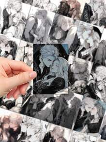 50入組動漫情侶接吻花紋貼紙 - 彩色 - 查看 3