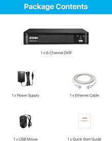 ZOSI H.265+ 5MP 3K Lite 8 Channel Hybrid 4-In-1 DVR Surveillance Recorder, Support Analog/AHD/TVI/CVI 720P/1080P Security Camera, AI Human Vehicle Detection, Remote Access, No HDD - Black - View 9