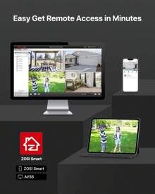 ZOSI H.265+ 5MP Lite 4 Channel Hybrid 4-In-1 DVR Surveillance Recorder, Support Analog/AHD/TVI/CVI 720P/1080P Security Camera, Motion Detection, Remote Access, Alert Push - Black - View 6