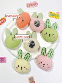 1只新設計的卡通絨毛胸針配飾,結合兔子,胡蘿蔔,發飾,鞋子,襪子,帽子