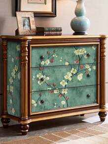 花卉自黏式壁紙,可拆式自粘乙烯基壁紙適用於公寓,防水嬰兒房浴室臥室壁紙家居裝飾 - 杏色 - 查看 5