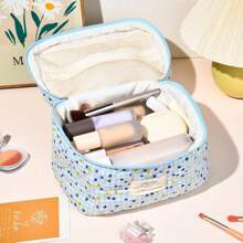 2pcs Coquette Makeup Bag Coquette Aesthetic Cosmetic Bag Large Travel Makeup Organizer Cute Pouch Cotto Kawaii Toiletry Bag - Màu xanh nhạt - Xem 2