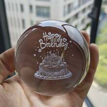 1pc Transparent Crystal Ball With 3d Laser Engraving Of Cute Cat, Love, Chinese Dragon, Rose, Lotus, Tree, Snowman, Giraffe, Polar Bear Creative Home Decor & Birthday Gift For Mom, Friends - Clear - View 17
