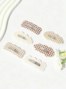 5 件/套女式可愛彩色小熊、櫻桃、多巴胺髮飾髮夾,適合日常使用