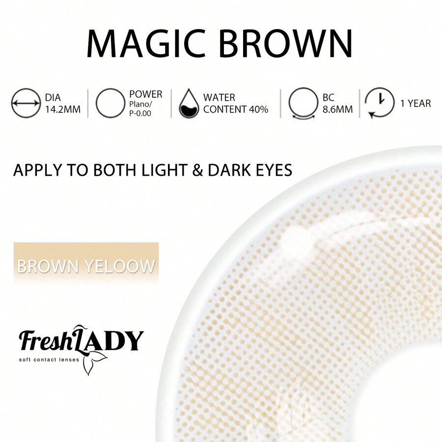FRESH LADY Freshlady Magic Brown 14.2mm Colored Contact Lenses 1 Year