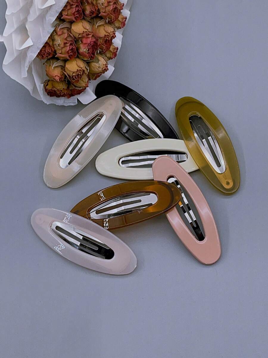 1 件 7 件金屬按扣髮夾,帶塑膠盒髮夾,適合女士、女孩、髮廊、約會、派對、日常佩戴