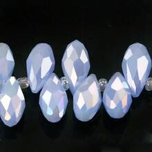 50入組/套鍍層掉落形玻璃水晶珠,帶水平孔,多色多角剔透珠子,適用於手鍊和項鍊diy,尺寸包括5x7mm 6x12mm 8x13mm - 彩色 - 查看 47