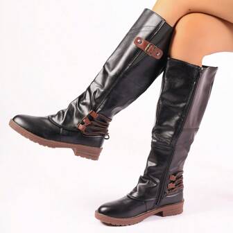 Autumn & Winter New Over-the-knee Square Heel Women's Riding Boots, Plus Size Available, Side Zipper Waterproof Boots For Women In Cross-border E-commerce Industry
